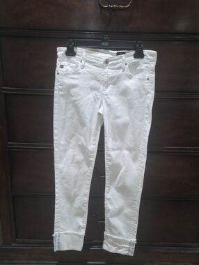 Nice IAdriano Goldschmied White Jeans. Slim Straight Cuffed. Size 28